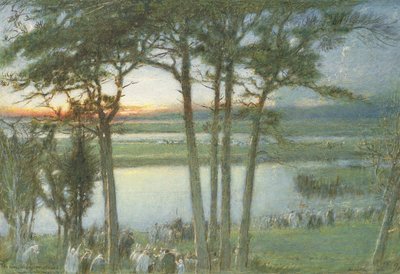 Een Indiase Begrafenisstoet door Albert Goodwin